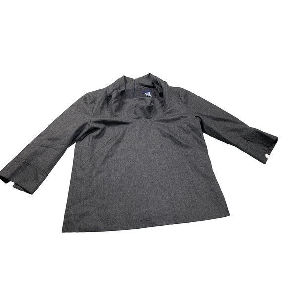 J. Crew Womens Size 8 Gray Wool Blouse 3/4 Sleeve Business Casual Top - Picture 1 of 8